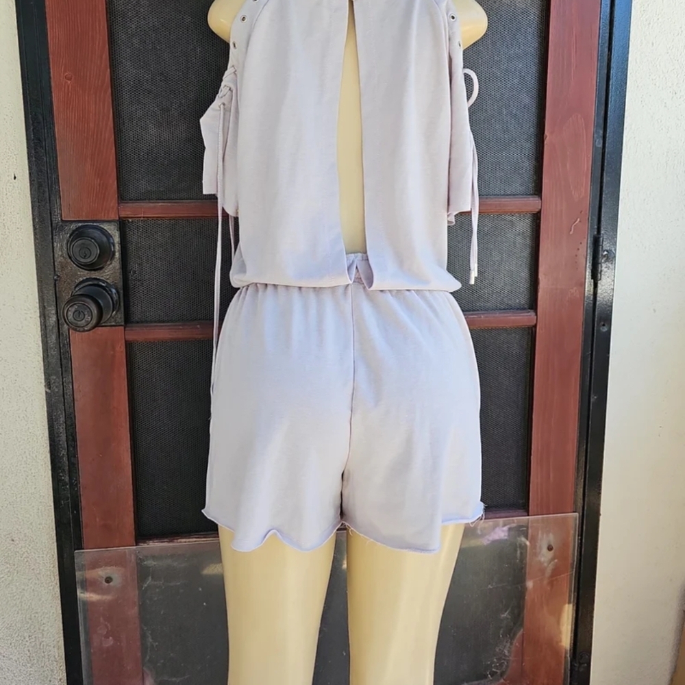 Essue Lavender Drawstring Romper - Picture 5 of 6